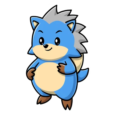 Silver the hedgehog character with pregnant belly sticker