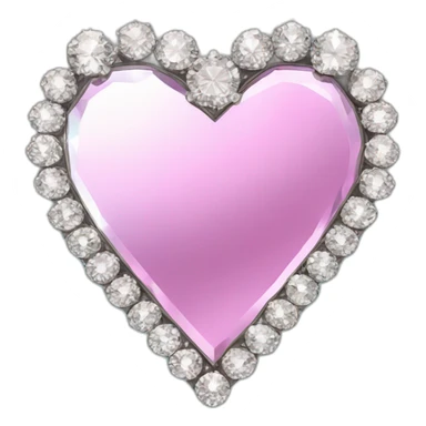 fancy diamond heart mirror sticker