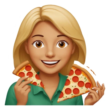 woman who eat pizza
 sticker