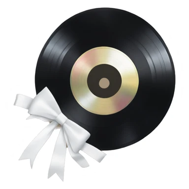 vinyl record with white bow sticker