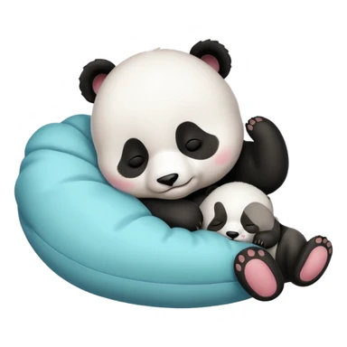 baby panda sleeping sticker