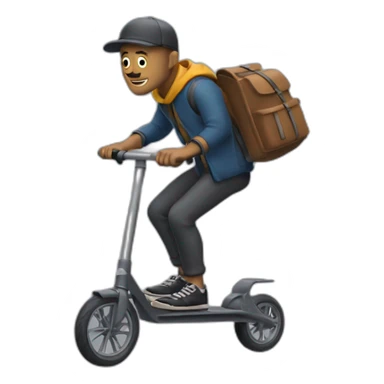 Homme chauve sur une trotinette sticker