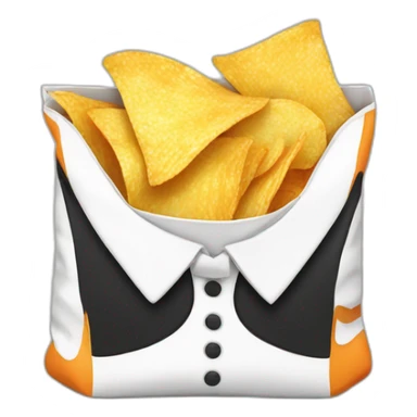 Orange and white tuxedo eating a bag of chips sticker