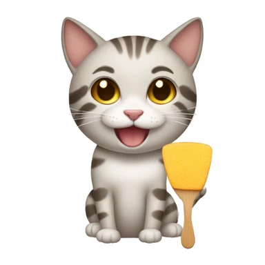 Gato sonriendo con una paleta sticker