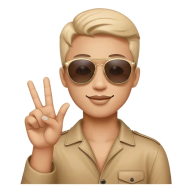 Sunglasses emoji but cool sunglasses and giving a peace sign sticker