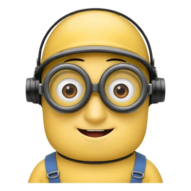 Minion emoji with a round head like normal emojis and a smurk like this emoji but a minion so basically that emoji with the goggles and the hair and not a funny head shape 😏 sticker