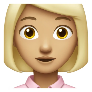 blonde asian girl with a light pink shirt sticker