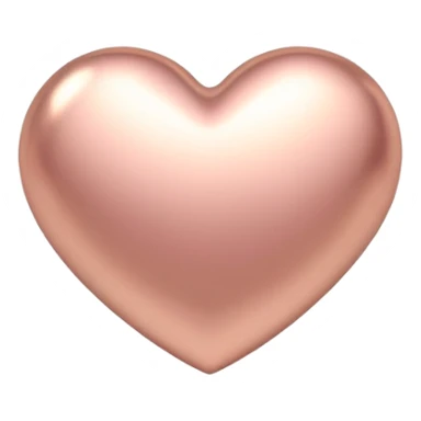 Simple elegant rose gold heart, metallic pink-gold finish sticker