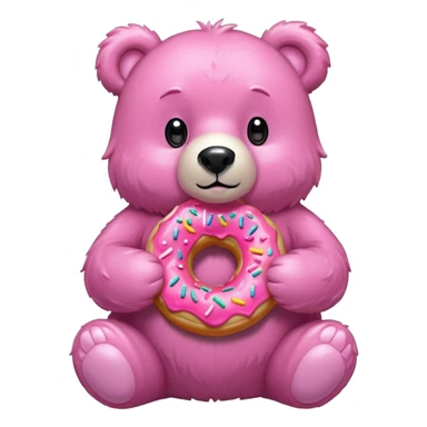 pink bear with a donut sticker