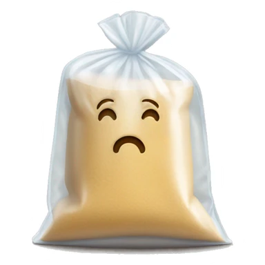 Clear bag filled with flour sticker