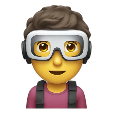 person with virtual reality goggles sticker