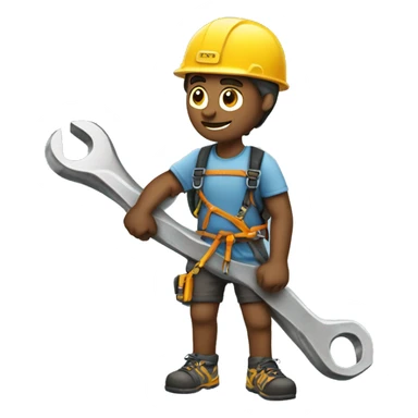 rock climber with a wrench in hand sticker