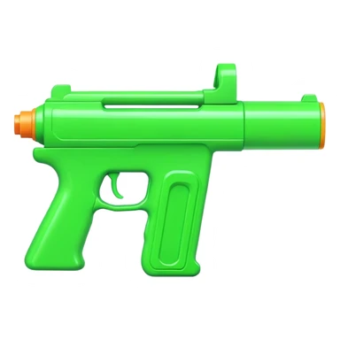 Water pistol toy in bright green color sticker