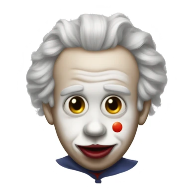 macron  but with a clown nose and clown hair sticker