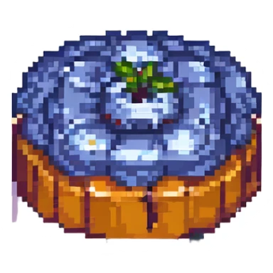 blueberry pastry, pixel art style sticker