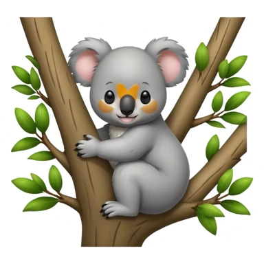 Koala and tree hugging each other sticker