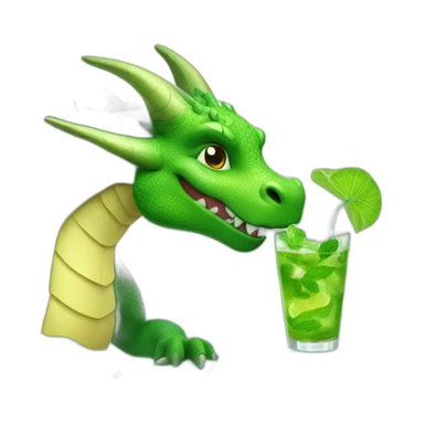 dragon drinking mojito sticker