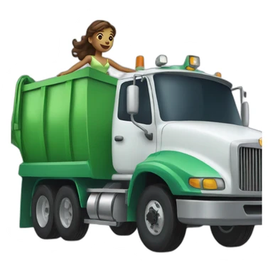 Princess Driving Garbage Truck sticker