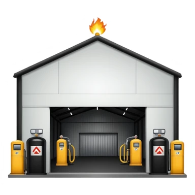 hangar, fuel warehouse sticker