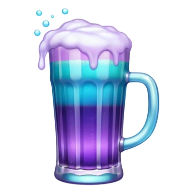 glitter cian and purple beer sticker