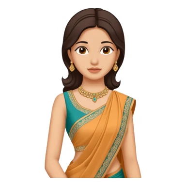 sleeveless saree sticker