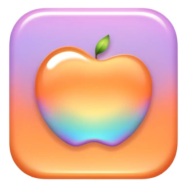 Iridescent pastel orange formal elegant sophisticated cultured neat pretty beautiful nifty app icon sticker