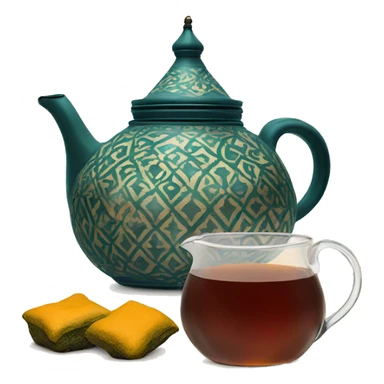 Morrocan tea pot with moroccan glass of tea sticker