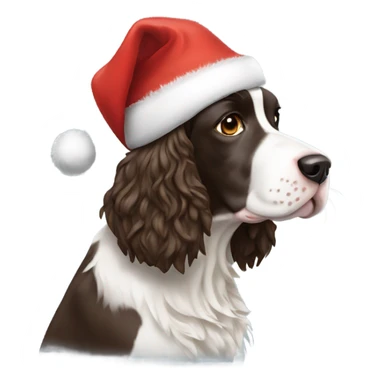 Springer spaniel with santa hat sticker