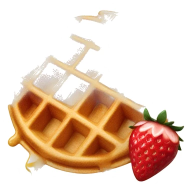 Waffles with strawberries and syrup  sticker