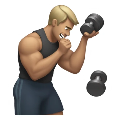 person attending a phone call with one hand and lifting a dumbbell with the other sticker