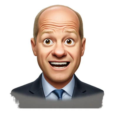 Olaf Scholz photorealistic surprised sticker
