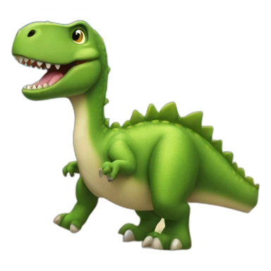 A dinosaur at the beach sticker
