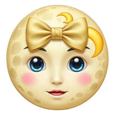 Bow on a moon face sticker