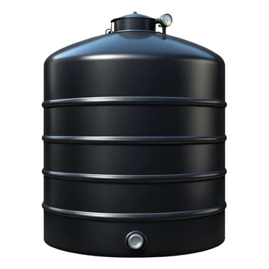 generate a beautiful big black oil storage tank. realistic and cinematic. glossy. 4 different options sticker