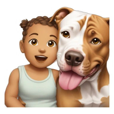 Pitbull carrying toddler in mouth sticker