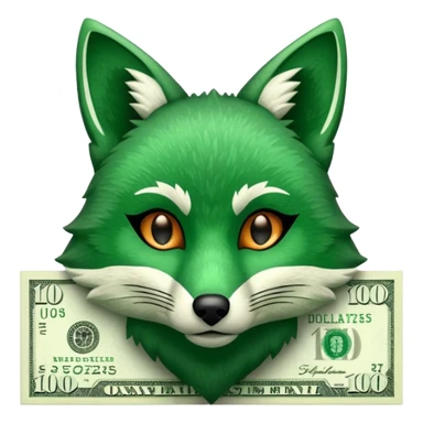 make 100 dollar bill with a fox head silhouette  sticker