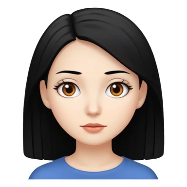 professional with white skin, straight hair black, brown eyes, woman sticker