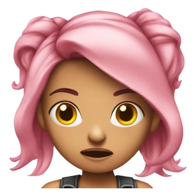 Angry pink hair girl  sticker