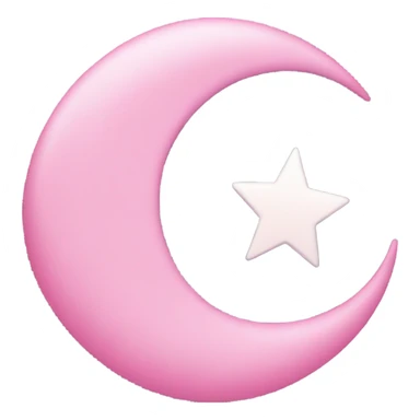 Muslim crescent star pink sticker