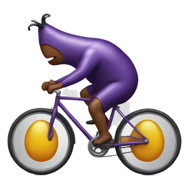 Guy riding bicycle shaped like an eggplant  sticker