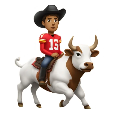 Mahomes riding bull sticker