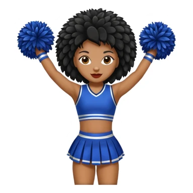 african american cheerleader pom pom sticker