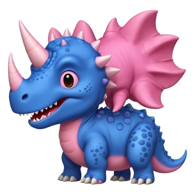 Triceratops cute pink kawei in love with Blue t-Rex  sticker