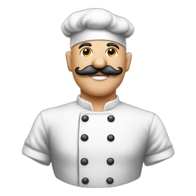 Bald chef moustache tattoos sticker