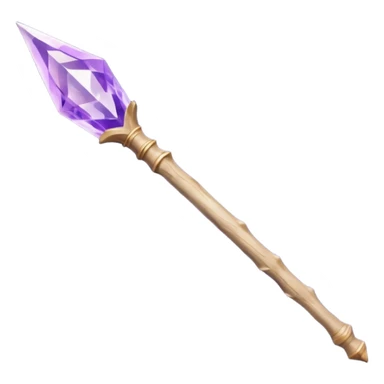 Wand with Heartwood of Silver Birch, 12.5 inches long, Medium flexibility, Tip Inlay: small amethyst hexagonal shard, Finish: whitewood core, giving the wand a soft, moonlit glow in dim light. sticker