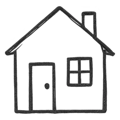 house, hand drawn icon style sticker