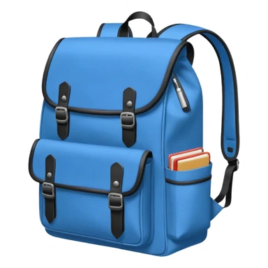 blue school bag and notebook pen sticker