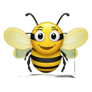 Happy bee at computer sticker