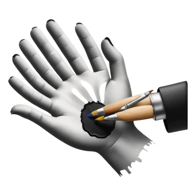 Visualize on-brand content — instantly. black white pallete preferred. hand painting on a canvas sticker