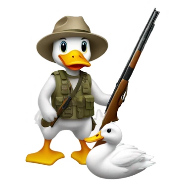 White duck hunter sticker